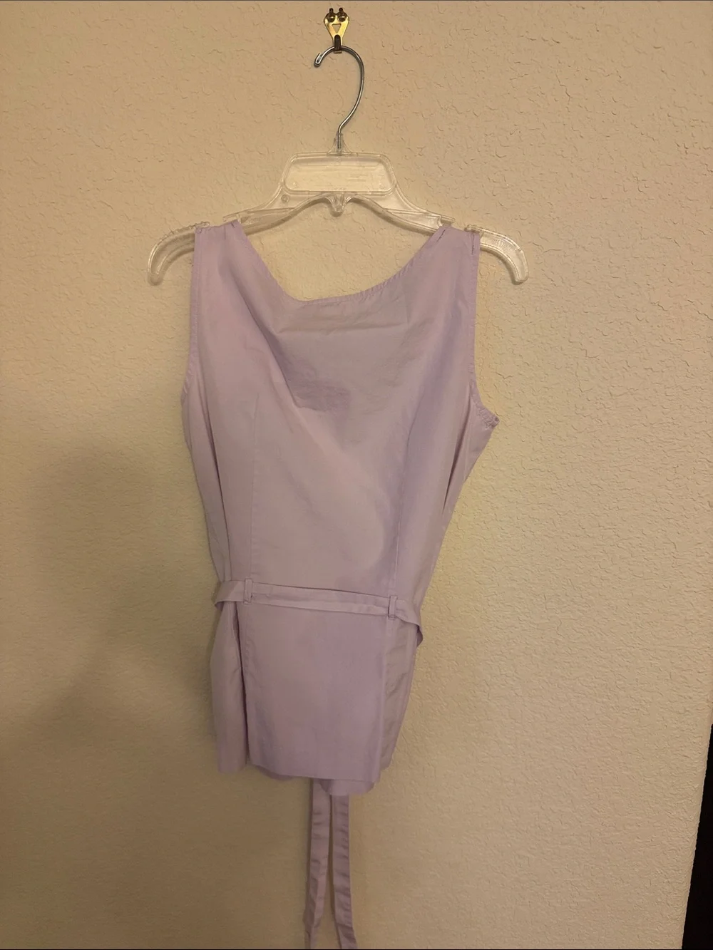 J. Crew Lavender Layered Ruffle Sleeveless Top with Self Tie